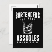 バーテンおもしろい・アルコール・ミキサーのバーキーパー・ジョーク ポストカード (正面/裏面)