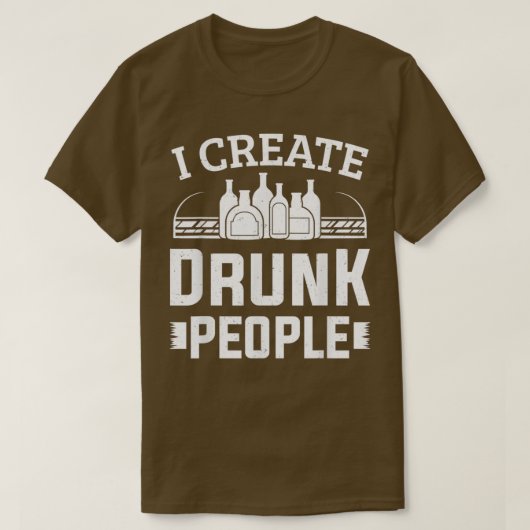 バーテンのバーテンダー私が飲バーマンを作る Tシャツ (デザイン正面)