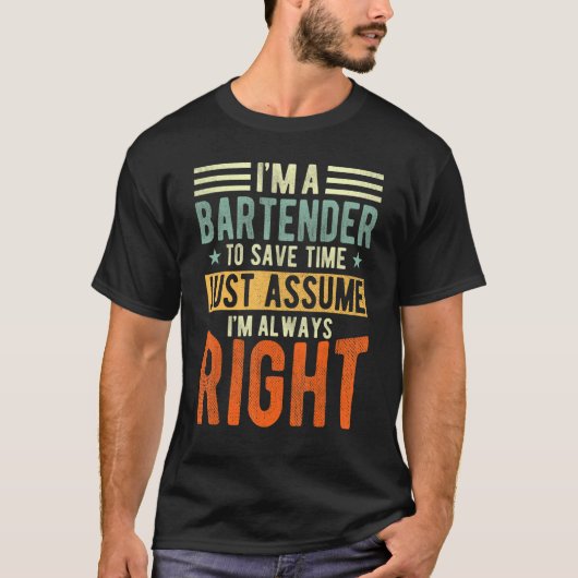 バーテンダーいつも右バーテンダー Tシャツ (正面)