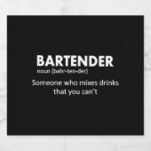 バーテンダーおもしろいバーテンダー定義ビアウォッカWh スパークリングワインラベル (シングルラベル)