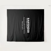 バーテンダーおもしろいバーテンダー定義ビアウォッカWh タペストリー (正面(横))