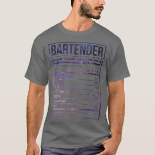 バーテンダーおもしろいバーテンディング栄養ラベル2 Tシャツ
