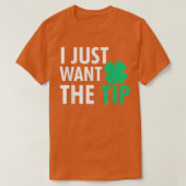 バーテンダーおもしろいSt patricks dayWのチップだけ Tシャツ (デザイン正面)