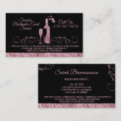 バーテンダーきらめくピンクブラック 名刺 (正面/裏面)