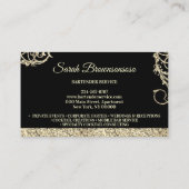 バーテンダーきらめく金ゴールド印刷 名刺 (裏面)