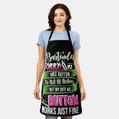 バーテンダーすみません私のナイスボタンが注文外です エプロン (着用した状態)