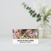 バーテンダーのお酒を飲む女性 名刺 (スタンド正面)