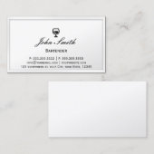 バーテンダーのエレガントで白いボーダー 名刺 (正面/裏面)