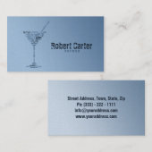 バーテンダーのカクテルのバーのパブクラブガラスマルティーニカード 名刺 (正面/裏面)