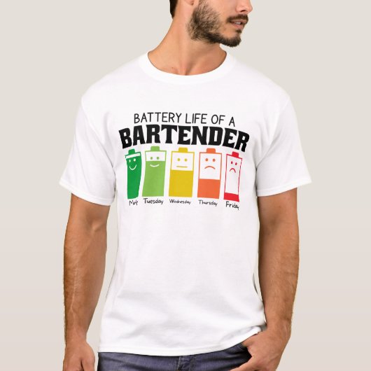 バーテンダーのバッテリー寿命 Tシャツ (正面)