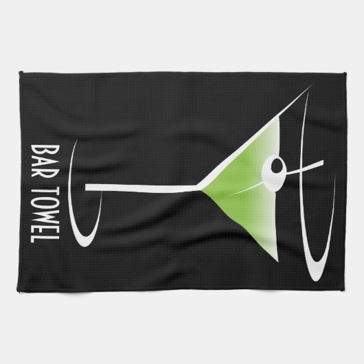 バーテンダーのバータオルのマルティーニガラス キッチンタオル (横)