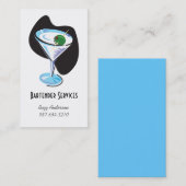 バーテンダーのマルティーニのglass_black 名刺 (正面/裏面)