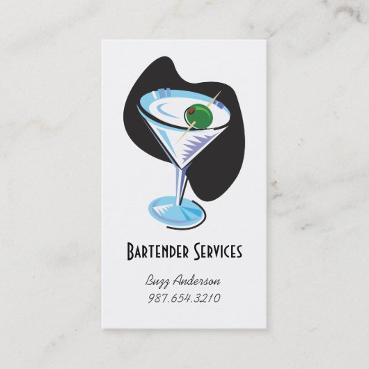 バーテンダーのマルティーニのglass_black 名刺 (正面)