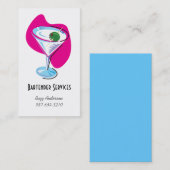 バーテンダーのマルティーニのglass_fuchsia 名刺 (正面/裏面)