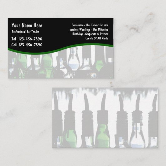 バーテンダーのユニークなデザインの名刺 名刺 (正面/裏面)