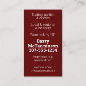 バーテンダーのワイン醸造を味わうワインツアー 名刺 (裏面)