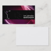 バーテンダーの名刺の上品なマルティーニのカクテル 名刺 (正面/裏面)