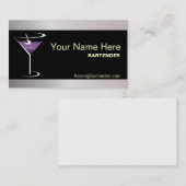 バーテンダーの名刺の紫色のマルティーニのロゴ 名刺 (正面/裏面)