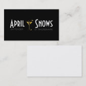 バーテンダーの名刺の金ゴールドのマルティーニのカクテル 名刺 (正面/裏面)