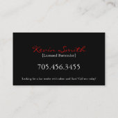 バーテンダーの名刺 名刺 (裏面)