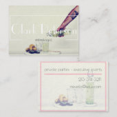 バーテンダーのmixologistの緑の名刺 名刺 (正面/裏面)