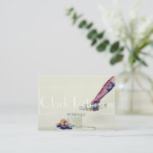 バーテンダーのmixologistの緑の名刺 名刺 (スタンド正面)