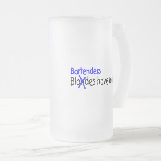 バーテンダーはより多くの楽しい時を過します フロストグラスビールジョッキ (正面右)