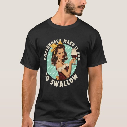 バーテンダーは飲むのを楽しくする Tシャツ (正面)