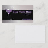 バーテンダーをする名刺のマルティーニガラスのロゴ 名刺 (正面/裏面)