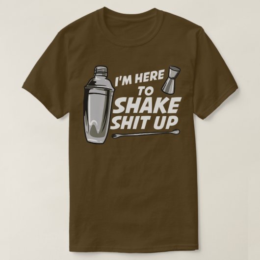 バーテンダーを振るためにここに来た Tシャツ (デザイン正面)