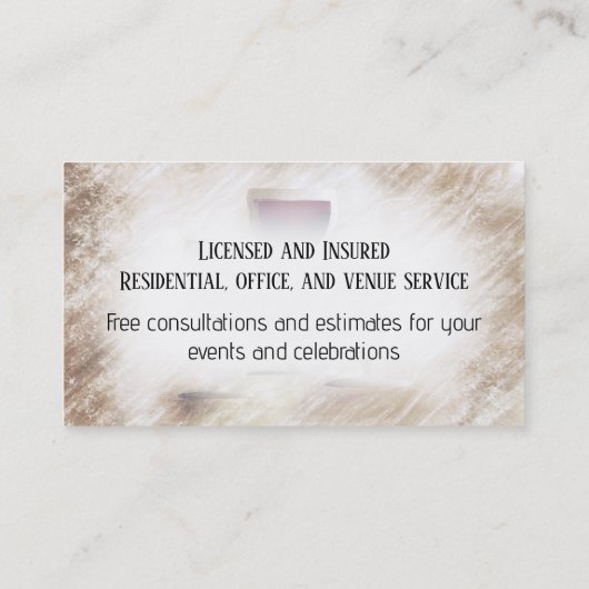 バーテンダーを試飲する赤ワイングラス食品ワイン 名刺 (裏面)