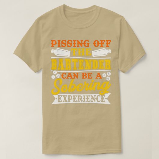 バーテンダーを飛び出す人は覚えやすい専門家かもしれない Tシャツ (デザイン正面)