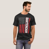 バーテンダーアメリカ国旗 Tシャツ (正面フル)