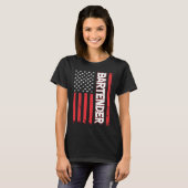 バーテンダーアメリカ国旗 Tシャツ (正面フル)