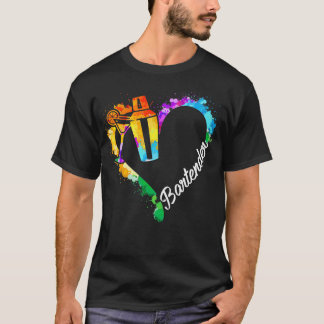 バーテンダーウォータークラシックアートハートTシャツ Tシャツ