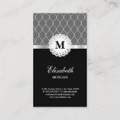 バーテンダーエレガントブラックレースパターン 名刺 (裏面)