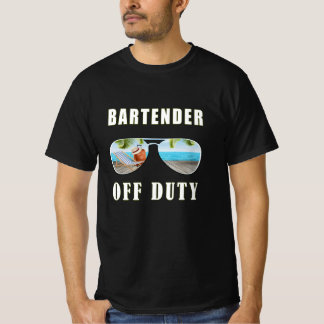 バーテンダーオフデューティサングラスパームビーチ休暇 Tシャツ