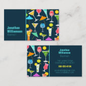 バーテンダーカラフルカクテルパターン 名刺 (正面/裏面)