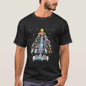 バーテンダークリスマスツリーメリークリスマスカクテルドリンク Tシャツ (正面)