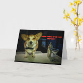 バーテンダーコルギ誕生日カード カード (黄色い花)