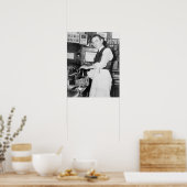 バーテンダーサービングビールヴィンテージ写真 ポスター (キッチン)