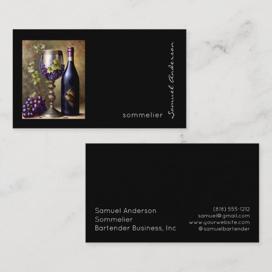 バーテンダーソムリエの名刺 名刺 (正面/裏面)