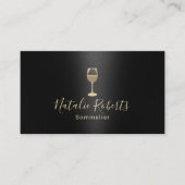 バーテンダーソムリエブラック&金ゴールドワイン 名刺 (正面)