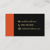 バーテンダーテンプレートレッドマーティーニロゴバーテンダー 名刺 (裏面)