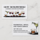 バーテンダードリンクワインmartiniブランディグラス 名刺 (正面/裏面)