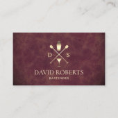 バーテンダーバーエレガントクラブレザーソムリエ 名刺 (正面)