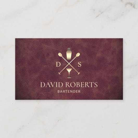 バーテンダーバーエレガントクラブレザーソムリエ 名刺 (正面)