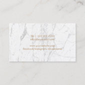 バーテンダーバークモダンラブホワイトマーブル 名刺 (裏面)