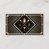 バーテンダーバークモダンラブ金ゴールドアールデコ 名刺 (正面)