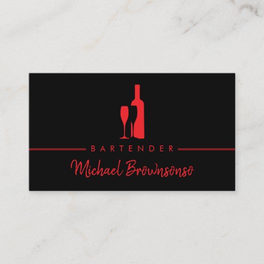 バーテンダーバーモダンクラブブラックレッド 名刺 (正面)
